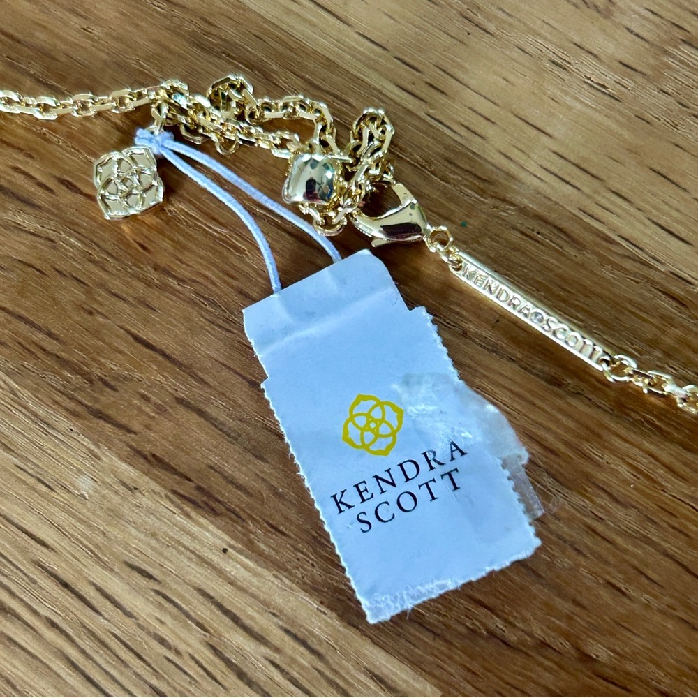 Kendra Scott Cailyn Crystal Strand Necklace in Gold & White CZ NWT - Picture 4 of 9